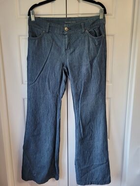 Second by Yoga Jeans Wide Leg Flare Trouser Denim Cotton/Lyocell Sz 27 Canadian